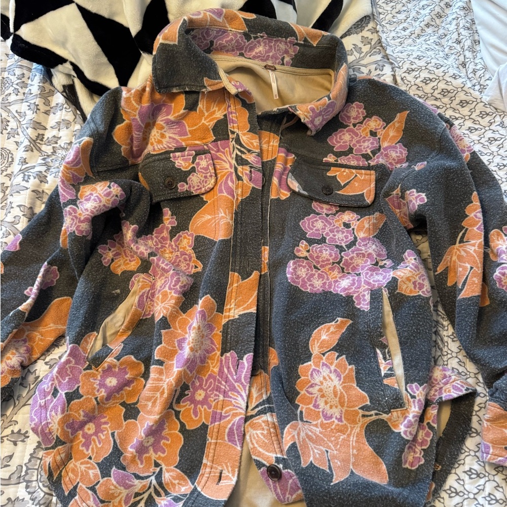 Free People Floral Shacket
